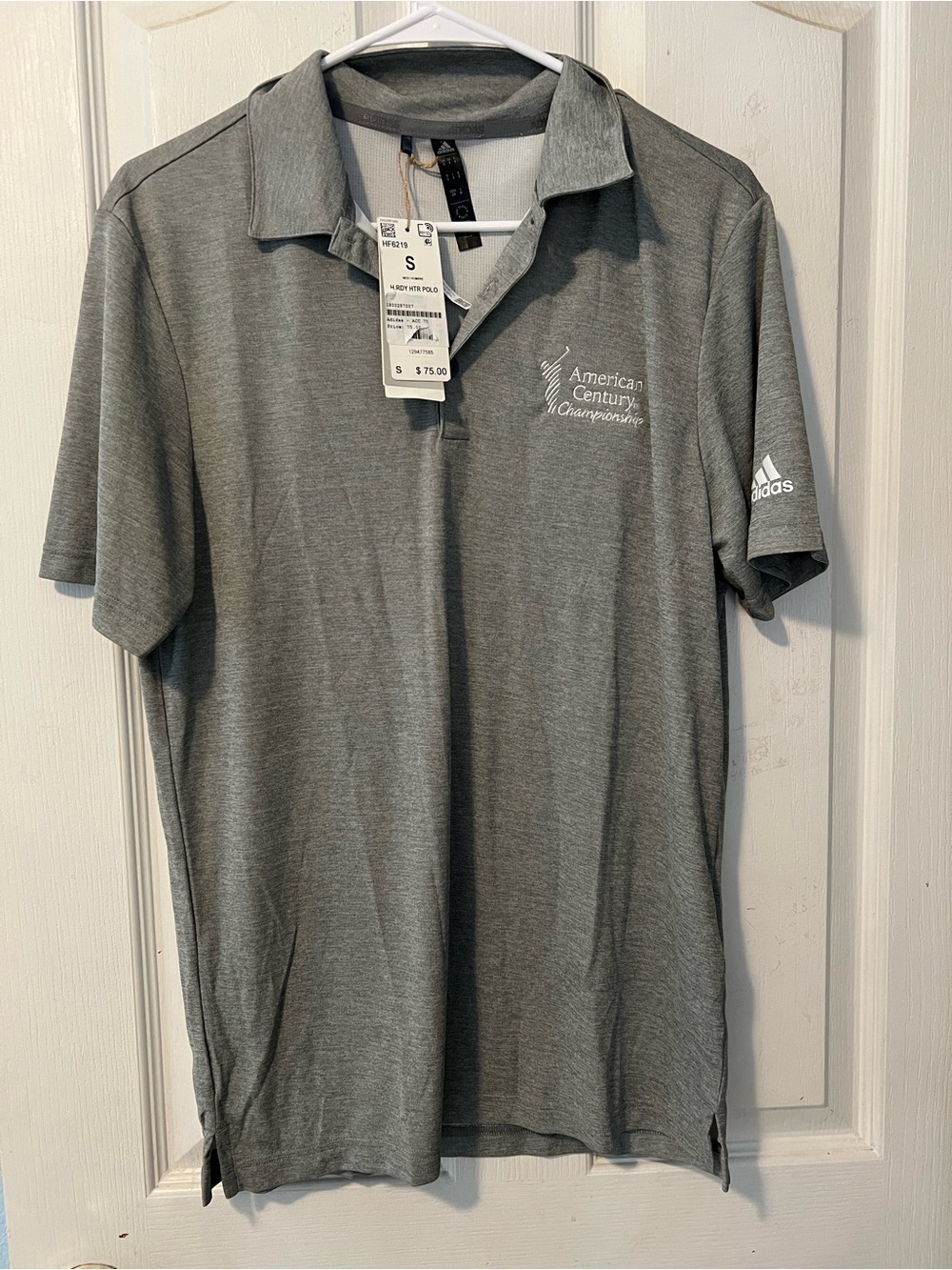 Adidas American Century Championship Edgewood Gray Golf Polo Sz Small